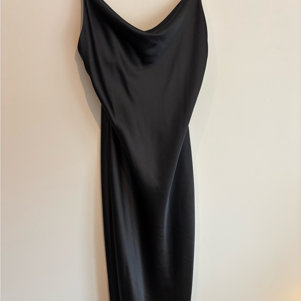 Petal & Pup Elegant Black Satin Dress - Picture 6 of 8